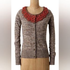 Anthropologie Jewelers Choice Cardigan by Moth, Brown Size Medium
